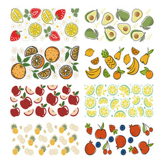 UV DTF Cup Wraps – 8 Sheets for 16oz Glass Cups, Decals & Craft Supplies (Fruit C)