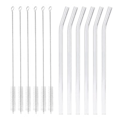 6 Packs Glass Straws and Brushes for 16oz/20oz Glass Cups
