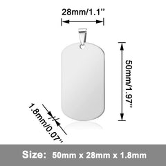 Stainless Steel Dog Tags – Engravable Necklace Pendant