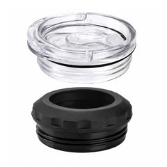 2 Pack Replacement Lids for Sublimation Skinny Beer Can Coolers, Clear and Black Lids