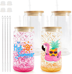 16 OZ Sublimation Snow Globe Tumblers