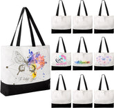 Large Canvas Tote Bags Bulk Sublimation Blanks with Long Handle 18.5 x 15 x 4 inch