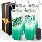 20 oz Sublimation Tumblers, 4 Pack Gradient Green Straight Cups