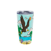 20 oz Tumbler Flying Wings as Eagles Stainless Steel Insulated Travel Coffee Mug(Hawaii)