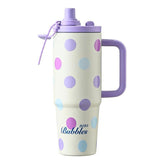 30oz Stainless Steel Tumbler with Handle & Straw