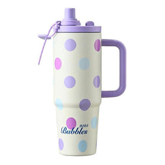 30oz Stainless Steel Tumbler with Handle & Straw