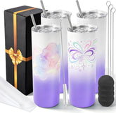 20 oz Sublimation Tumblers,4 Pack Gradient Purple Straight Cups