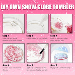 16 OZ Sublimation Snow Globe Tumblers