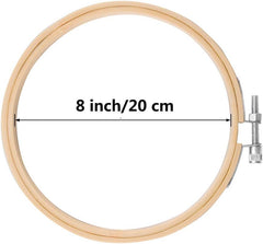12 Pcs 8" Bamboo Embroidery Hoops for Cross Stitch & Crafts