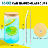6 pack Clear Glass Cups with Bamboo Lids -You're saving 35%!– now just $14.99!