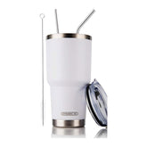 30 oz White Stainless Steel Tumbler
