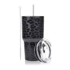 30 oz Black Leopard Stainless Steel Tumbler