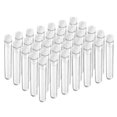 12×100mm Plastic Test Tubes with Caps, 8ml, Clear