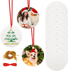 3" Sublimation Ceramic Ornament Blanks – Round White Ornaments