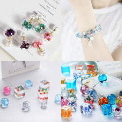 12 Pcs Silicone Resin Bead Molds with Holes for Jewelry Making