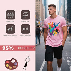 5 PCS Unisex Sublimation Blanks Bulk Polyester T Shirts - Pink