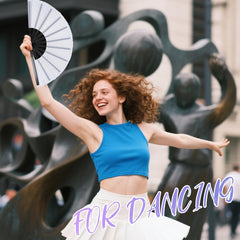 Joyclub 2 Pack Large Clapping Fans - Black+White