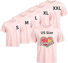 5PCS Unisex Sublimation Blank T-Shirts – Polyester Crew Neck Short Sleeve - Light Pink