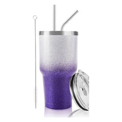 30 oz Purple Glitter Stainless Steel Tumbler