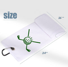 16x24 Sublimation Waffle Weave Microfiber Towels – Fold Golf Towels with Carabiner Clip