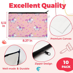 10 Pack Sublimation Makeup Bags Blanks
