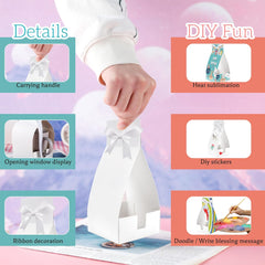 24 Pack White Gift Boxes with Ribbon for 11oz Sublimation Mugs Blanks