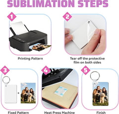 80 Pack Sublimation Keychain Blanks with Rings and Clips – Double Sided MDF