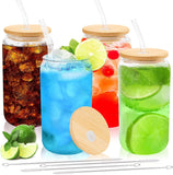 48-Pack Clear Glass Cups with Bamboo Lids – Mother's Day Special $95 (Save $16.93) | Bulk Drinkware for Coffee, Juice & DIY Gifts