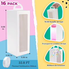 16 Pack Gift Boxes with Ribbon for 16oz and 20oz Glass Cups