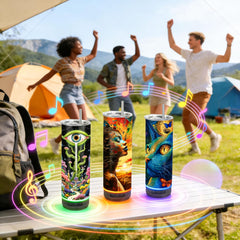 10 Pack 20oz Sublimation Speaker Tumblers Bluetooth Stainless Steel Cups for DIY Custom Gifts