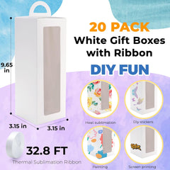 20 Pack Gift Boxes with Ribbon for 20 oz Tumblers