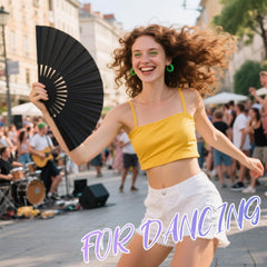 Joyclub 2 Pack Large Clapping Fans - Black