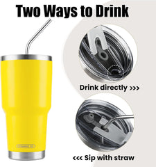 30 oz Yellow Stainless Steel Tumbler