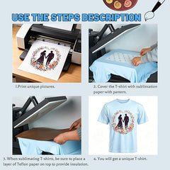 5PCS Unisex Sublimation Blank T-Shirts – Polyester Crew Neck Short Sleeve - Blue