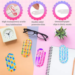 Sublimation Blanks Bulk Acrylic Jumbo Paper Clips 4" x 2"