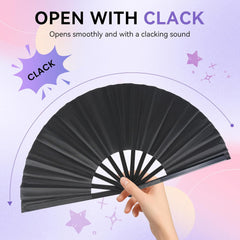 Joyclub 2 Pack Large Clapping Fans - Black