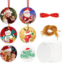 3" Sublimation Ceramic Ornament Blanks – Round White Ornaments