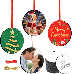 3" Sublimation MDF Ornament Blanks – Round Double-Sided Christmas Ornaments
