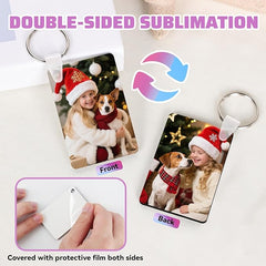 80 Pack Sublimation Keychain Blanks with Rings and Clips – Double Sided MDF