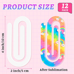 Sublimation Blanks Bulk Acrylic Jumbo Paper Clips 4" x 2"