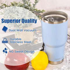 30 oz Sky Blue Stainless Steel Tumbler