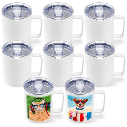 Sublimation Coffee Mugs White With Handle and Lid