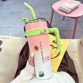 40oz Tumbler with Handle and Straw Lid