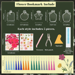 20PCS DIY Dried Flower Bookmark Kit
