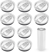 10 Pack 20 oz Skinny Tumbler Replacement Lids (Clear)