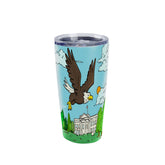 20 oz Tumbler Flying Wings as Eagles Stainless Steel Insulated Travel Coffee Mug(White House)