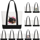 10 Pack Large Canvas Tote Bags 18.5 x 15 x 5.5 in Long Handle
