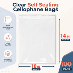 Clear Self-Sealing Cellophane Bags