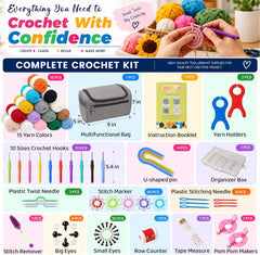 Crochet Kit for Beginners Adults, Beginner-Friendly, Complete Set