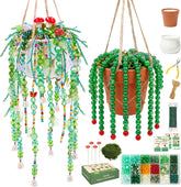 Beaded Plant Kit Fake Plants with Crystal Beads and Instruction